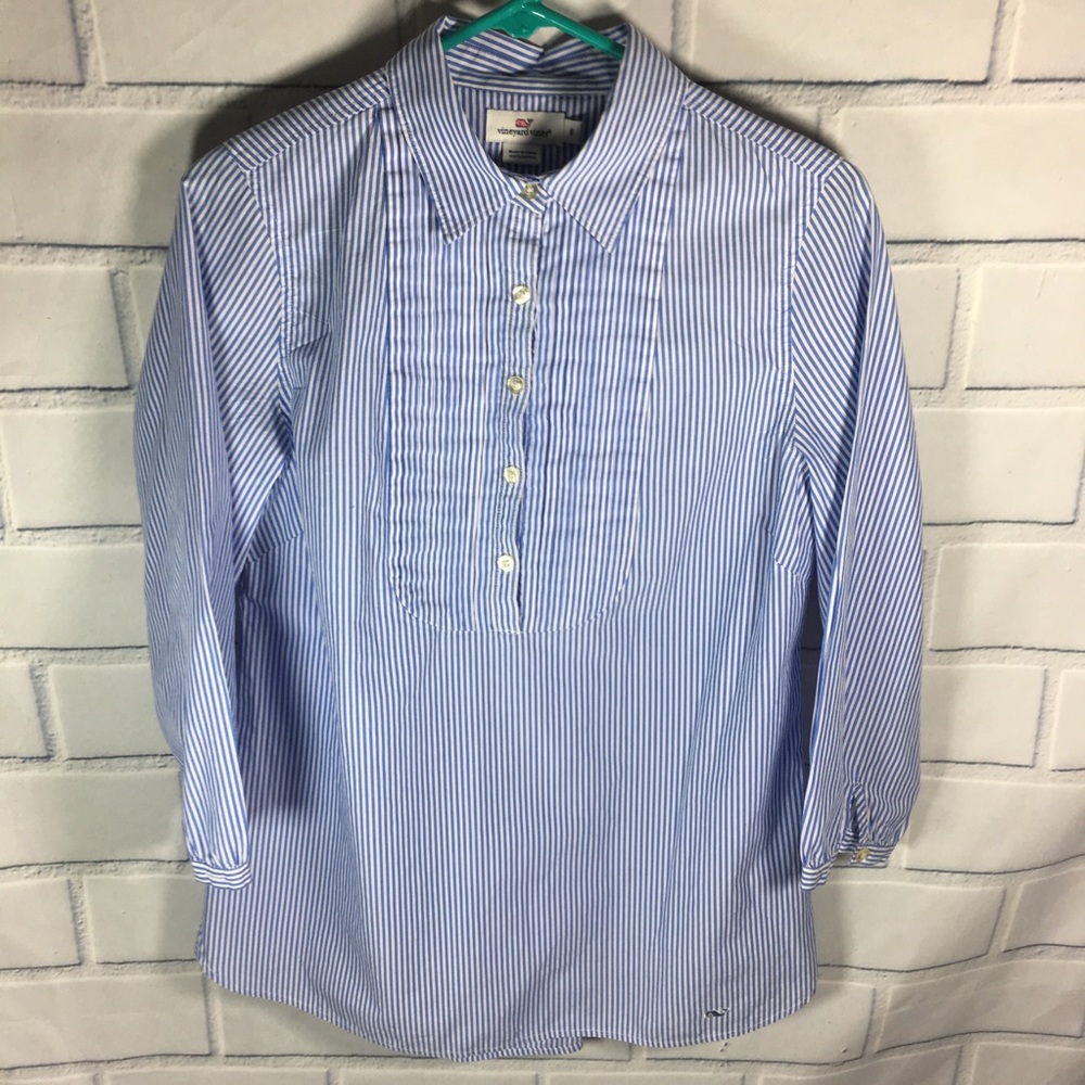 Vineyard Vines Womens blue white Blouse Size 8